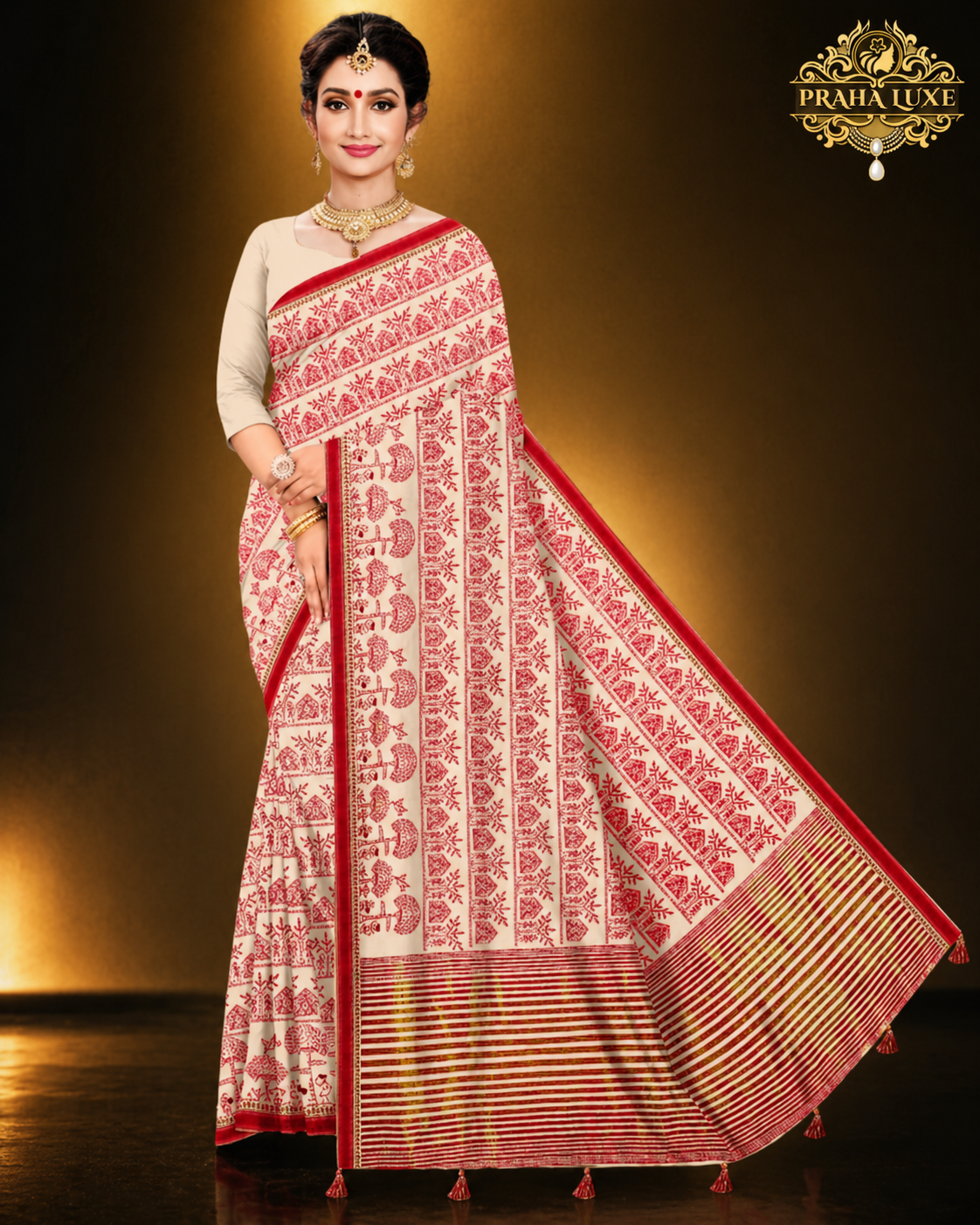 Saree_CottonSilk_WorliPrint_110AED